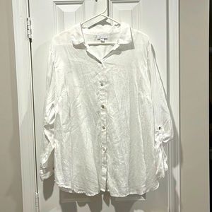 White JJill linen tunic blouse
